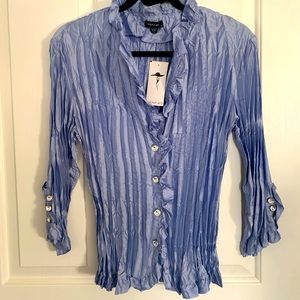 Piano Periwinkle Blue blouse NWT SZ. M